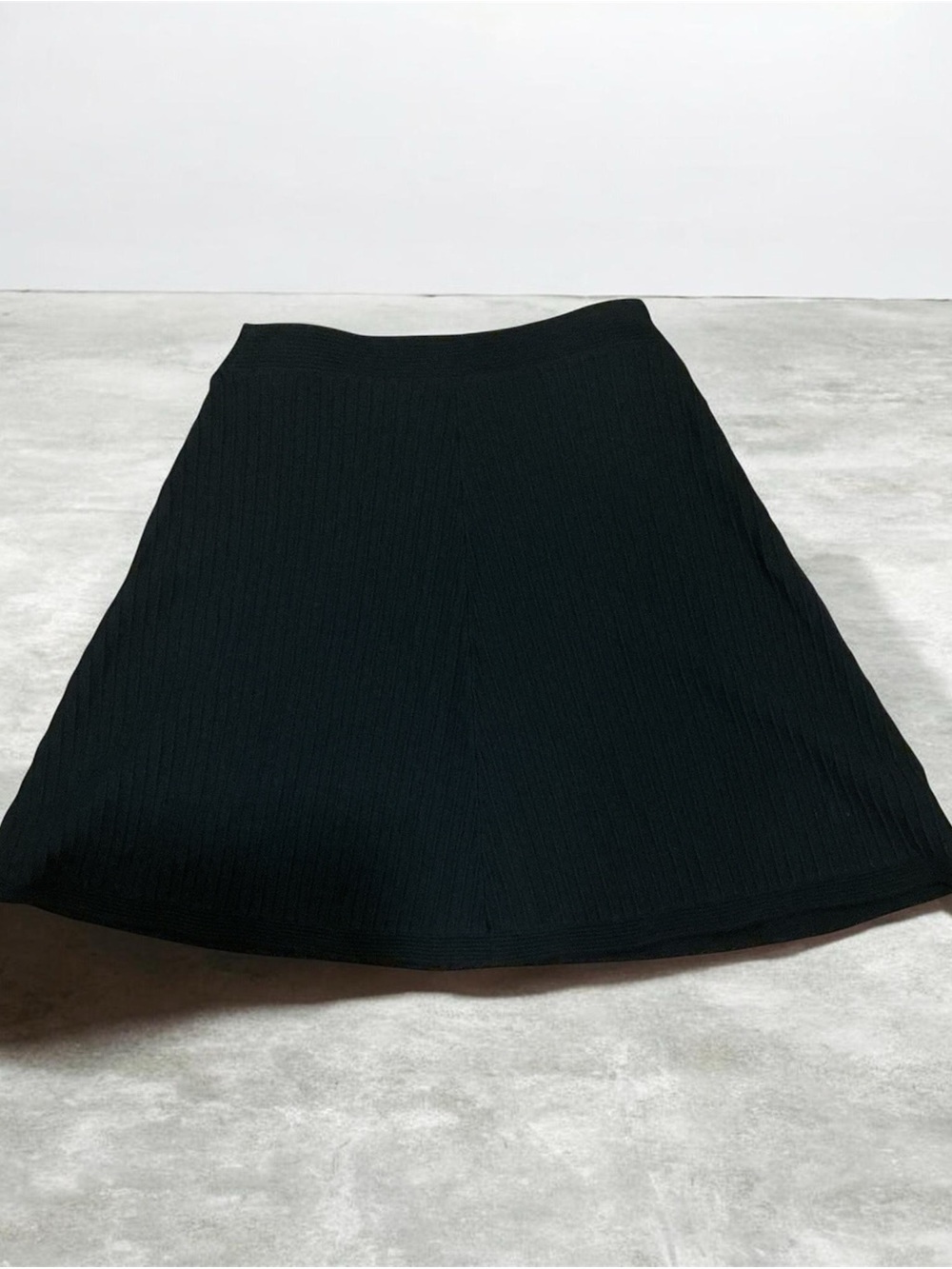 Sandro Paris Black A-Line Ribbed Skirt Size 3